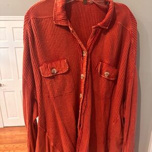 FP One Red Textured Top